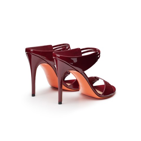 Women's red patent leather high-heel sandal - Santoni - 4