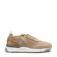 حذاء سنيكرز رجالي محبوك قابل للتمدد باللون البيج - Santoni - 1
