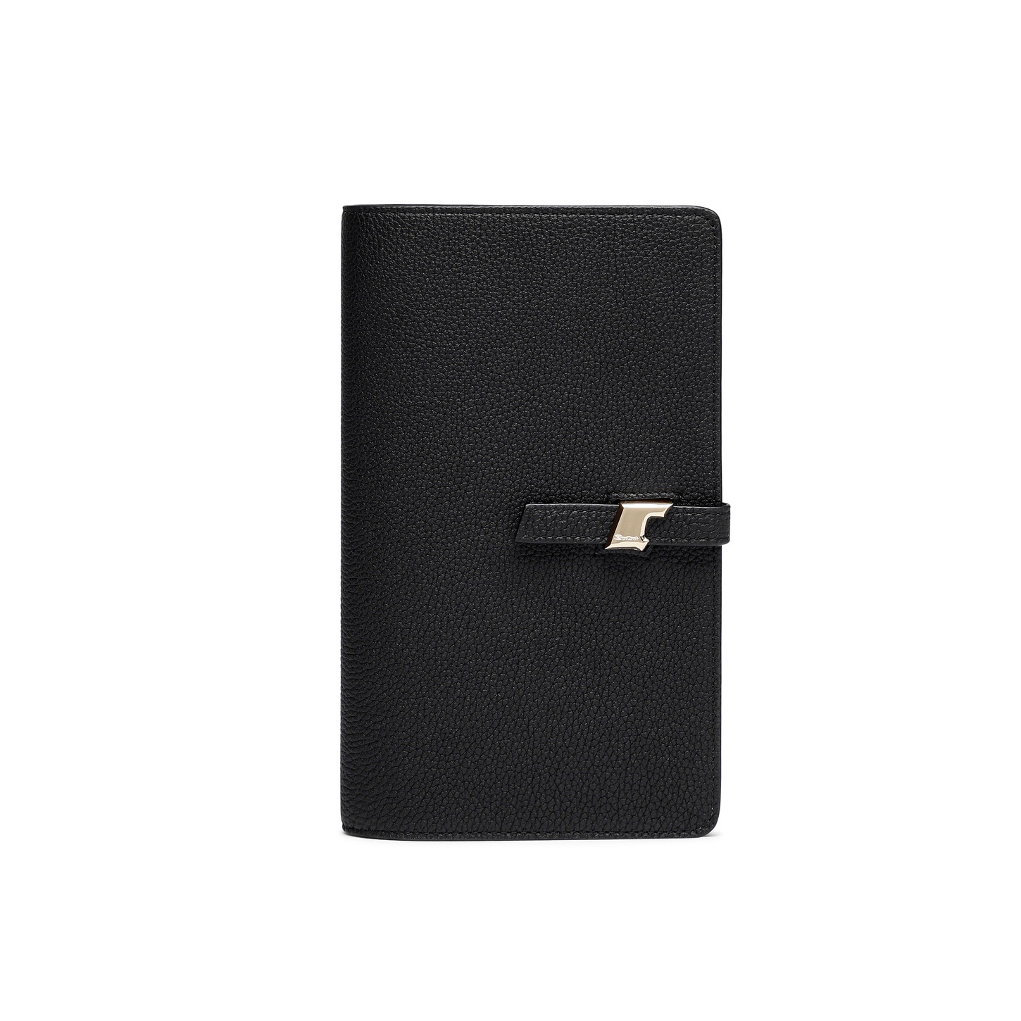 Santoni Porta documenti in pelle nera