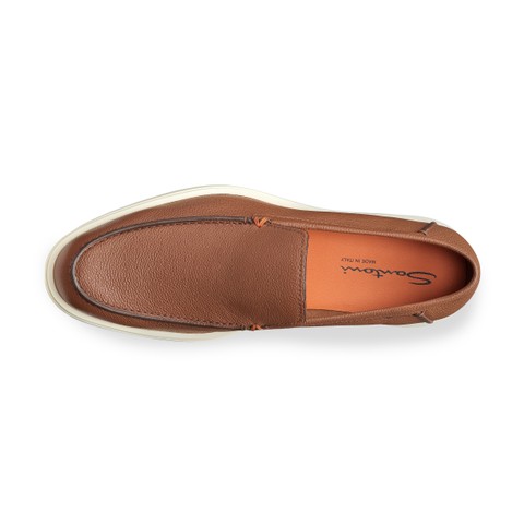 Men's brown leather loafer - Santoni - 4