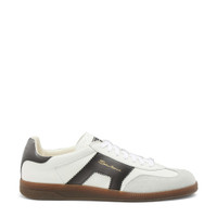 Men's white and black leather and suede DBS Oly sneaker - Santoni - 1