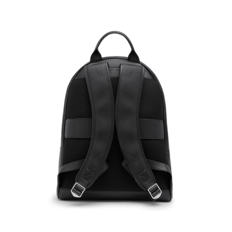 Black tumbled leather backpack - Santoni - 4