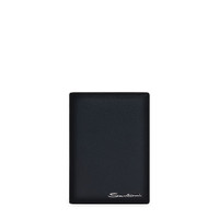 Blue tumbled leather passport case - Santoni - 1