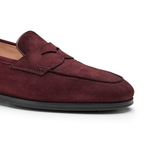 Women's burgundy suede Carla loafer - Santoni - 5
