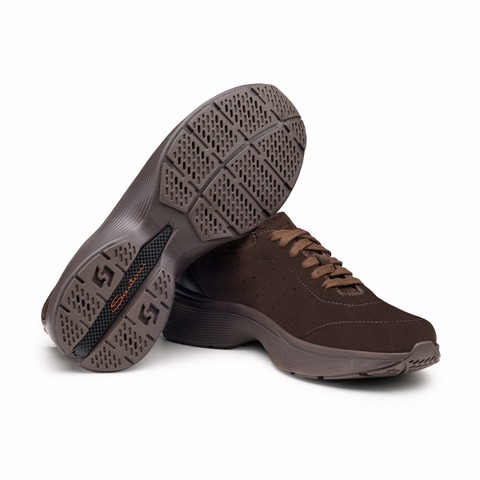 Men's dark brown suede Easy Bounce sneaker - Santoni - 4