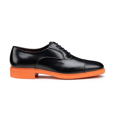 Men's black leather Easy Run lace-up - Santoni - 1