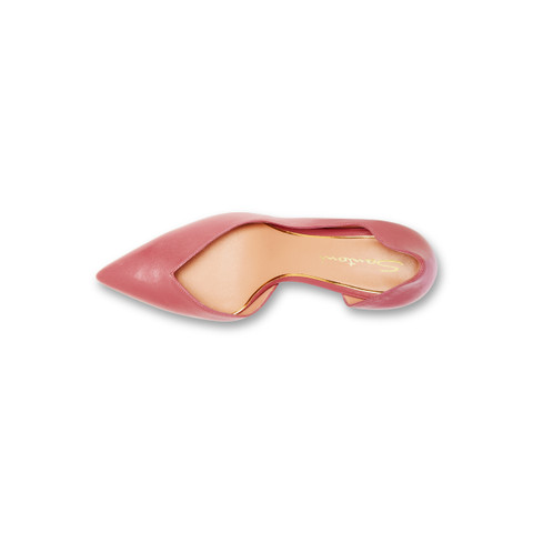 Women's pink leather high-heel pump - Santoni - 5