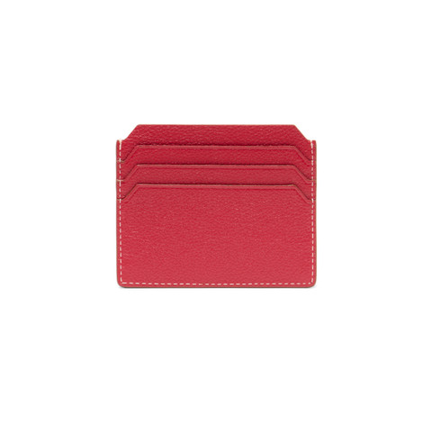 Red tumbled leather credit card holder - Santoni - 2