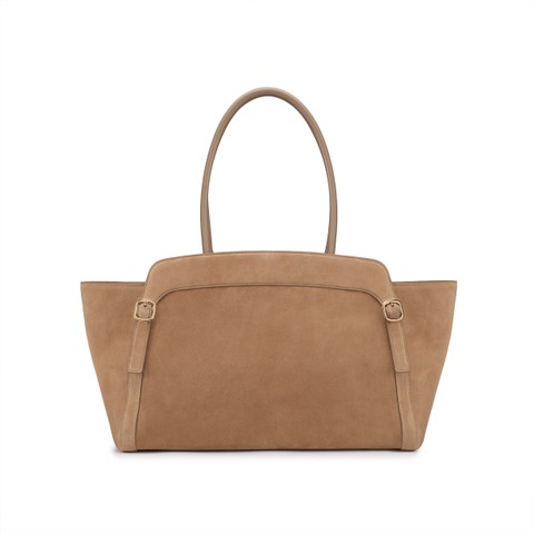 Borsa a spalla in suede beige - Santoni - 5
