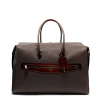 Dark brown tumbled leather weekend bag - Santoni - 1