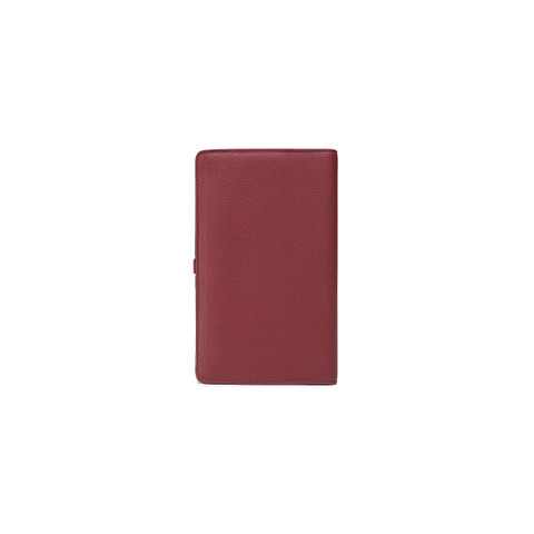 Red tumbled leather document holder - Santoni - 4