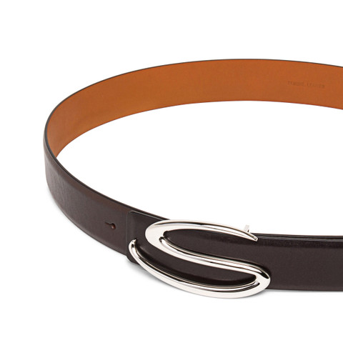 Brown leather belt strap - Santoni - 4