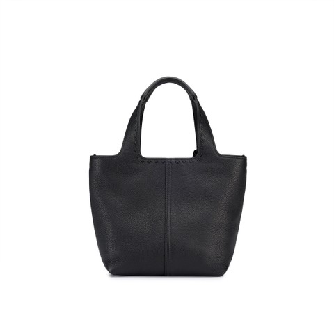Black tumbled leather handbag - Santoni - 4