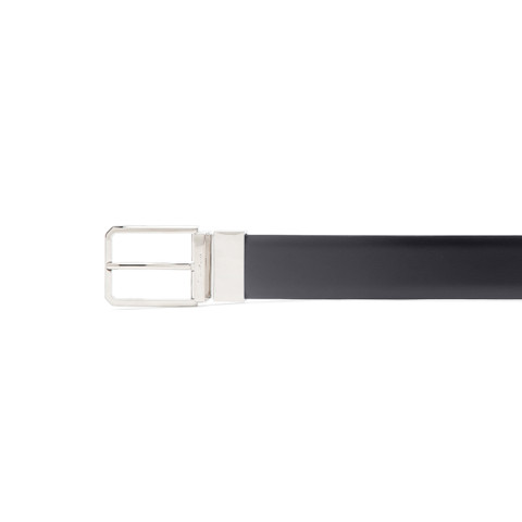Reversible and adjustable black and dark brown leather belt - Santoni - 3