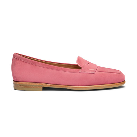Women's pink suede Carla loafer - Santoni - 1