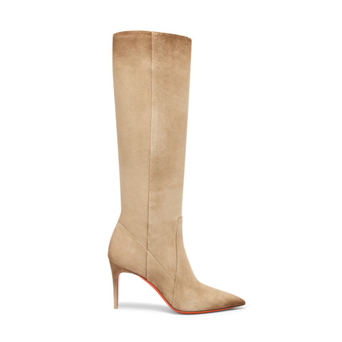 Women's beige suede high-heel boot - Santoni - 1
