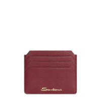 Red tumbled leather credit card holder - Santoni - 1