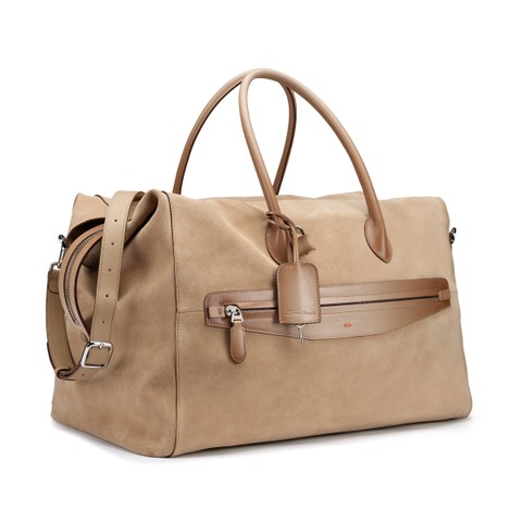Beige suede and leather weekend bag - Santoni - 3