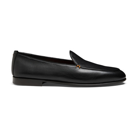 Mocasín para hombre en piel negra - Santoni - 1