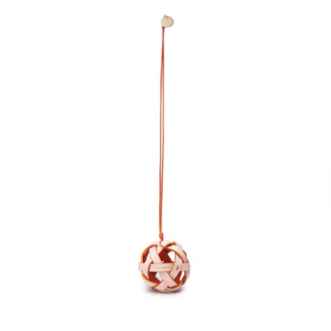 Pink woven leather sphere charm - Santoni - 1