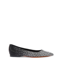 Women's black suede and strass ballet flat - Santoni - 1