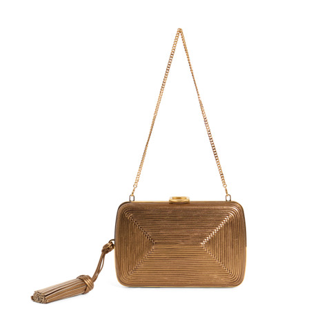 Gold leather crossbody bag - Santoni - 4