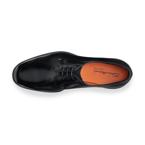 Men's black leather Easy lace-up - Santoni - 4