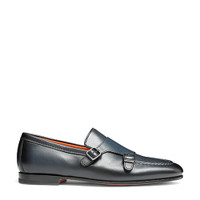 Men's leather double monk straps loafer - Santoni - 1