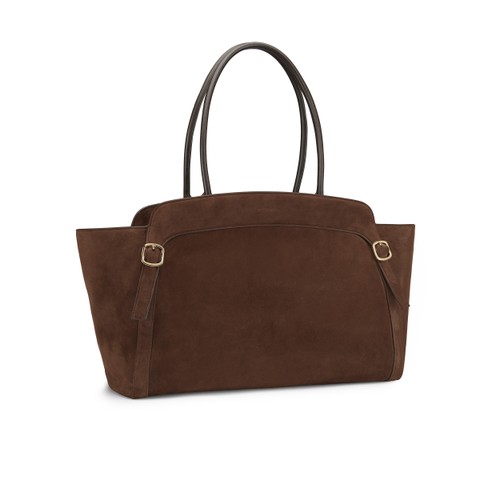 Borsa a spalla in suede testa di moro - Santoni - 3