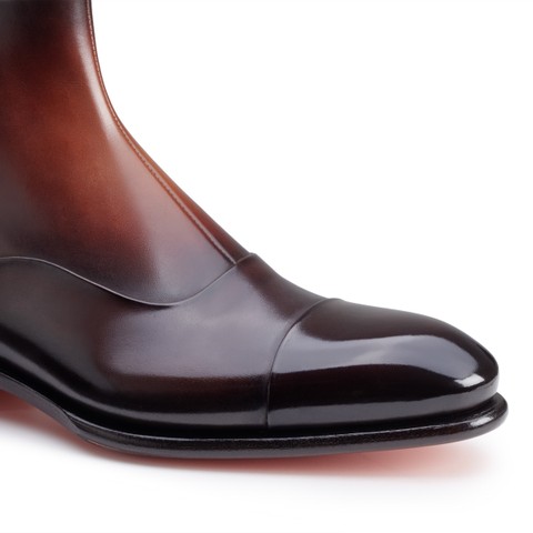 Men's dark brown leather ankle boot - Santoni - 5