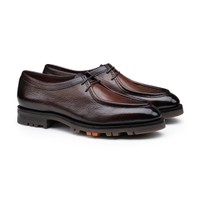 Men's dark brown leather lace-up shoe - Santoni - 2