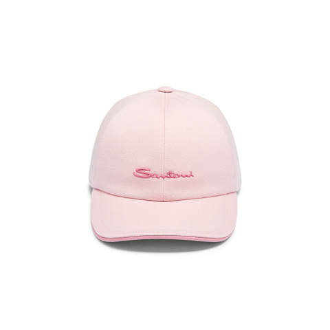 Women's pink cotton baseball cap - Santoni - 1