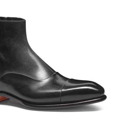 Men's grey leather ankle boot - Santoni - 5