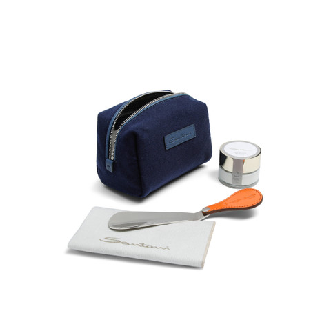 Cream, cloth and shoehorn kit with wool pouch - Santoni - 5