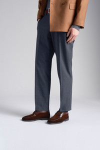 Men's dark brown suede and leather desert boot - Santoni - editorial