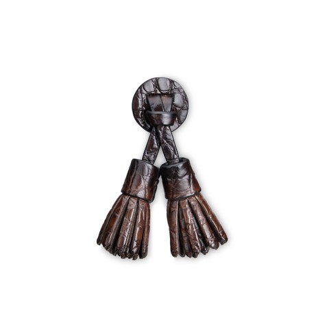 Glands Santoni Icona Etoile en crocodile brun fonc&eacute; - Santoni - 1