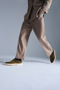 Men's green suede loafer - Santoni - editorial