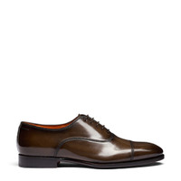 Men's dark brown leather Oxford shoe - Santoni - 1