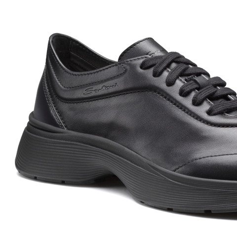 Men's black leather Easy Bounce sneaker - Santoni - 5