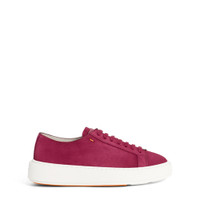 Women's red suede sneaker - Santoni - 1