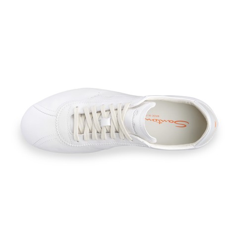 Men's white leather sneaker - Santoni - 4