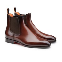 Men's dark brown leather Chelsea boot - Santoni - 2