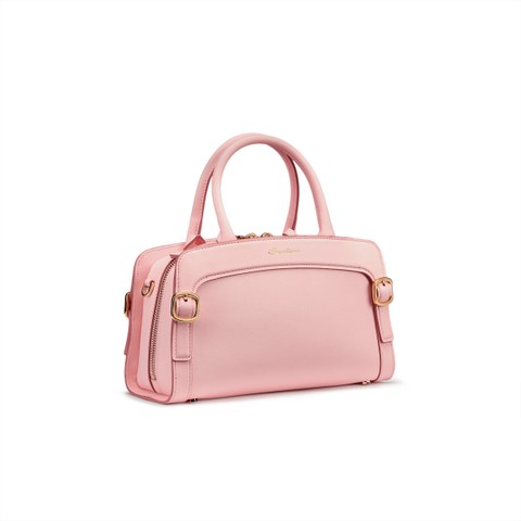 Pink leather handbag - Santoni - 3