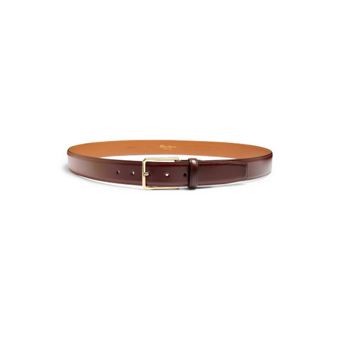 Brown leather adjustable belt - Santoni - 4