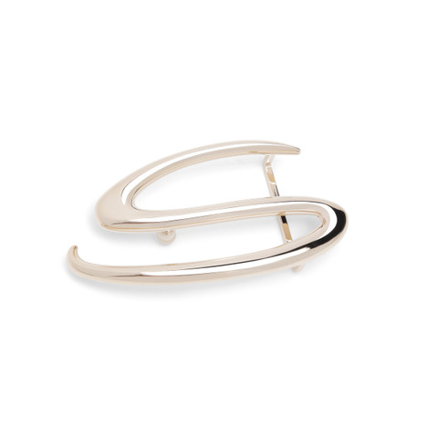 Gold metal "S" belt buckle - Santoni - 3