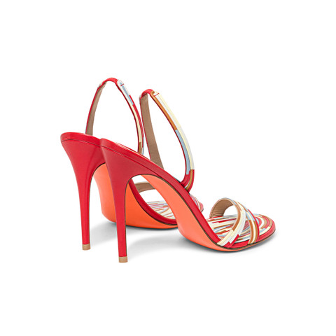 Women's multicolor leather high-heel sandal - Santoni - 4