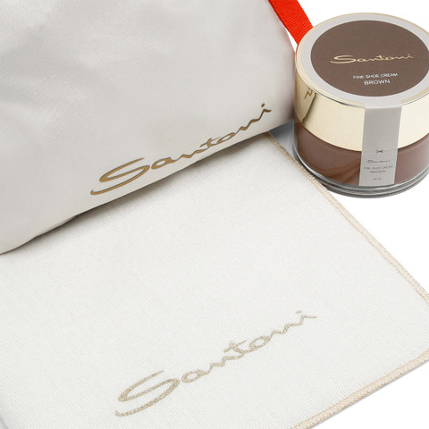 Shoe care kit with cream and polishing cloth - Santoni - 2