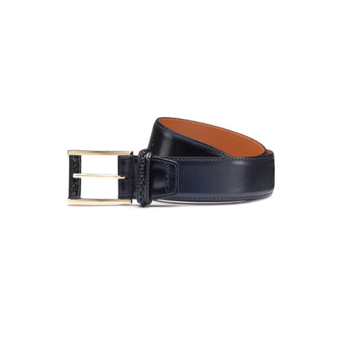 Blue leather adjustable Meraviglia Collection belt - Santoni - 1