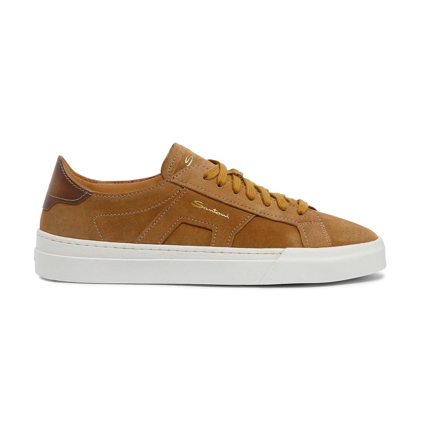 Santoni Double Buckle Sneaker da uomo in suede marrone