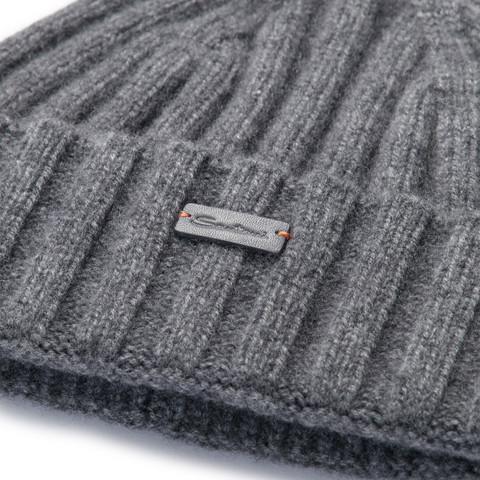 Grey cashmere beanie - Santoni - 3